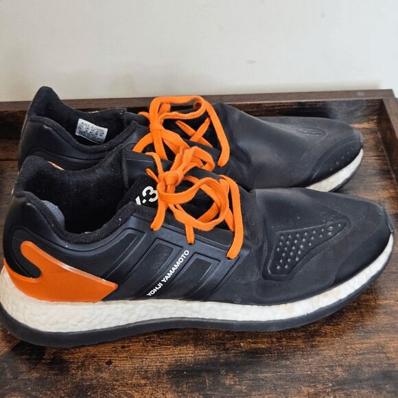 Adidas Y-3 Yohji Yamamoto Pureboost ZG Boost Sneakers Men's Black/Orange Size 10